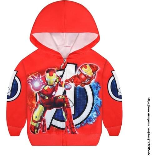 Disney 3-7 Years Kids Superhero Avengers Autumn Winter Fashion Hoodies 3D Printed Sweatshirt Boys Girl Children Pullover Clothes