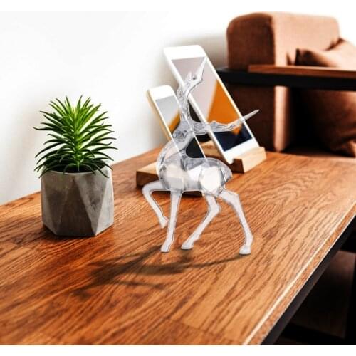 Crystal Deer Elk Figurines Clear Animal Shaped Miniatures Transparent Sculpture Ornaments Home Office Desktop Decoration Gifts 5
