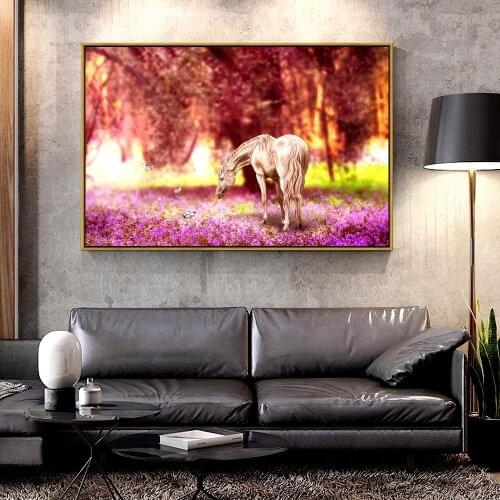 Forbeauty Oil Canvas Painting 3944-horse-butterflies-For Home Decoration Wall Art
