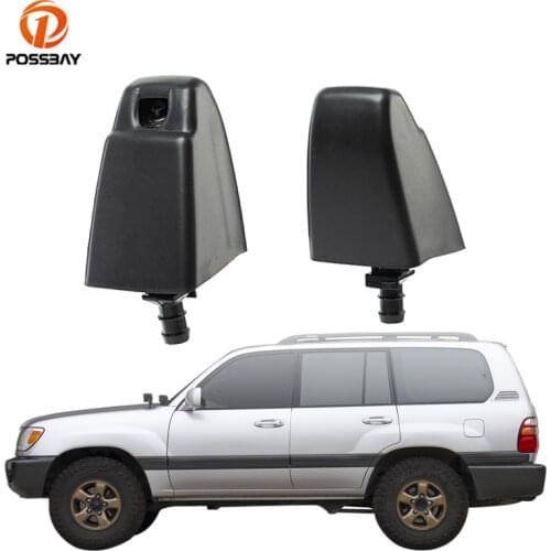 2Pcs Car Headlight Washer Nozzle Black Headlamp Water Spray Jet Actuator 85044-60060 for Toyota LAND CRUISER 100 1998-2007