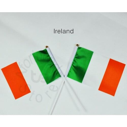 Ireland flag Banner 14*21cm hand waving National flag Home Decoration flag banner
