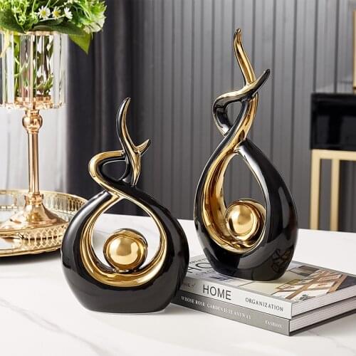Nordic Home Decoration Accessories For Living Room Ceramic Sculpture Abstract Office Desk Decor Modern Art Statues Figure Gifts