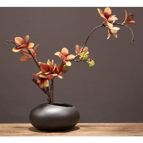 Modern Simple Ceramic Vase Fake Plum Flower Arrangement Coffee Table Adornments Crafts Home room Desktop Furnishing Decoration