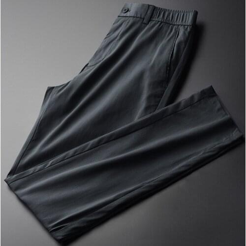 Classic Summer Mens Pants Luxury Lyocell Tencel Fabric Fashion Casual Mens Trousers Plus Size 4xl Slim Elastic Waist Men Pants