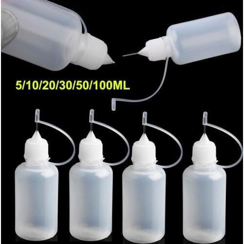 5pcs/set 5/10/20/30/50/100ML DIY Scrapbooking Paper Craft Tool Glue Applicator Needle Squeeze Bottle for Paper Quilling DIY Tool