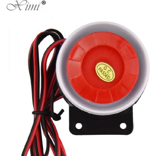 Red&Black Mini Wired 72mm Cable 120dB Loudly Siren Horn for Home Security Sound Alarm System DC12V Protection for Home XM-S66