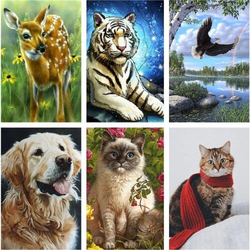 Colorful Diamond Painting Animal Series Picture Mosaic 5D Round Drill Embroidery Full Home Decoration DIY Diamond Handmade Gift