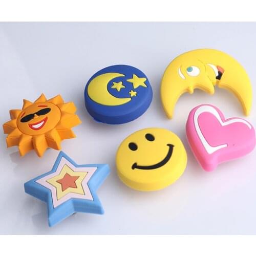 Cute cartoon anti-collision soft rubber childrens room furniture handle Stars moon sun love heart drawer shoe cabinet kids knob