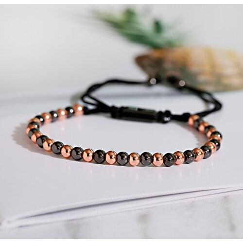 Trendy Men Women Bracelet 4MM Copper Beaded Charm Bracelet Pulseira Adjustable Bracelet Fashion Jewelry Gift браслеты на руку