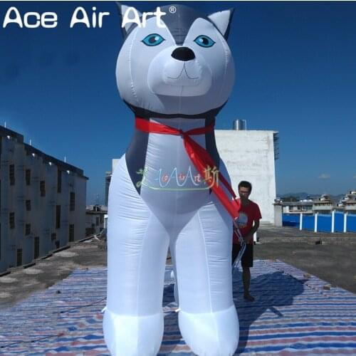 Customized inflatable husky dog model,Lovely animal replica balloon with free blower for Christmas by Ace Air Art