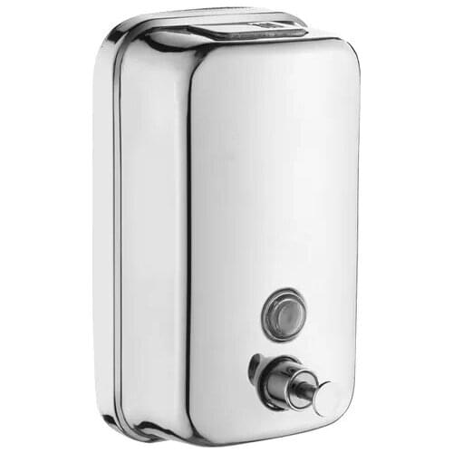 800ml Wall Soap Dispenser Wall Mount Silver 304 Stainless Steel Soap Dispensers Leakproof Commercial Bathroom Soap Pump