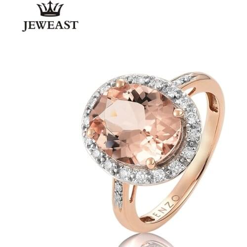 ENZO Natural Morgan Stone 18K Pure Gold 2020 New Hot Selling Top Ring Women Heart Shape Ring For Ladies Woman Genuine Jewelry