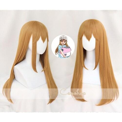 Cells At Work Cosplay Wigs Hataraku Saibou Platelet Kesshoban Wig Heat Resistant Synthetic Hair Cosplay Wig + Wig Cap