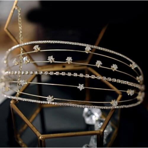 Princess Wedding Bridal Bridesmaid women Crown Headband Girls Crystal Rhinestone Jewelry hair Accessories Bride Head Ornament