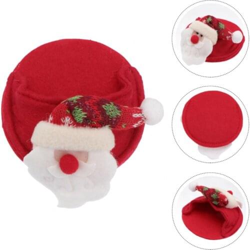 Santa Claus Glass Coaster Mat Christmas Table Decoration Drinking Cup Goblet Pad