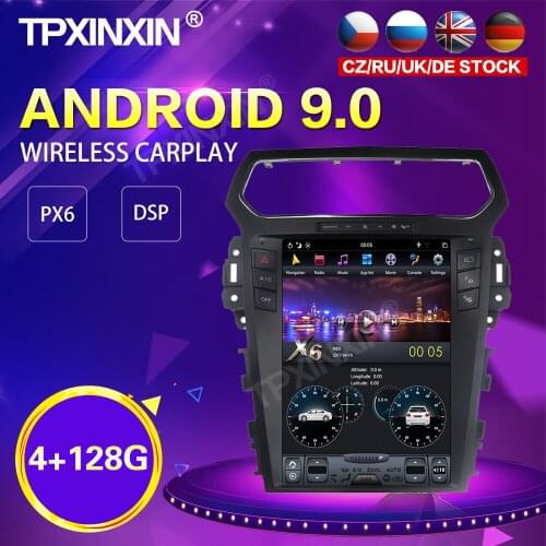 PX6 IPS Android 9.0 4+128G Tesla Style Car Radio For Ford Explorer 2011-2019 GPS Navi Auto Stereo Recoder Head Unit DSP Carplay