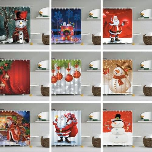 Christmas Shower Curtain Bathroom Curtain 3d Shower Curtains Shower Curtain Christmas bathroom products waterproof