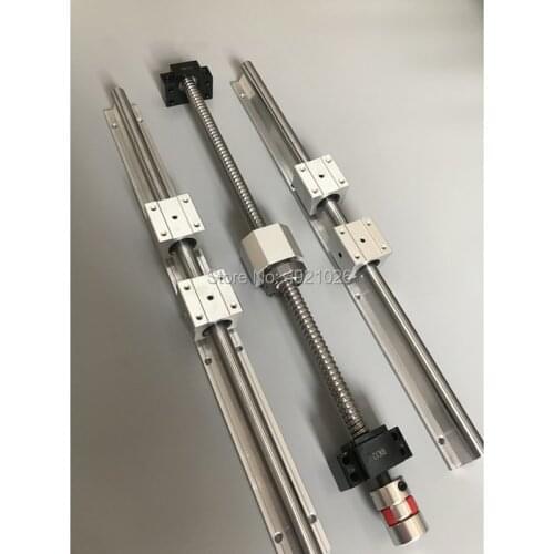 SBR20 6 sets SBR20 - 500/1500/2500mm linear guide rail + ballscrew set SFU1605 + SFU2005 + Coupling + Nut housing + cnc parts