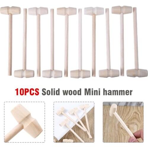 New 10Pcs Mini Wooden Hammer Ball Toy Pounder Replacement Wood Mallets Kids Creative Educational Toy For Knock The Planet Cake