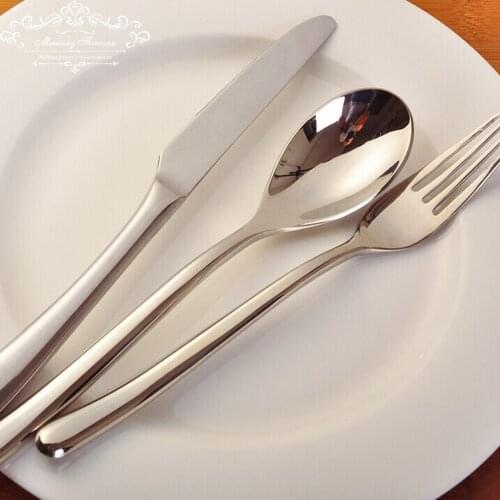 Wedding Sliver Cutlery Kitchen Spoon Fork European Dinnerware Stainless Steel Western Cutlery Kitchen Food Tableware Dinner Set