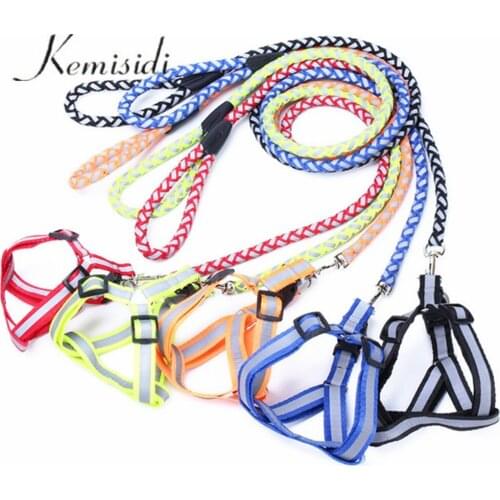 Reflective Knit Traction Rope Leash Durable For Small And Large Dogs Pets Chain Chest Strap Supplies Pet Harness Dog Collar