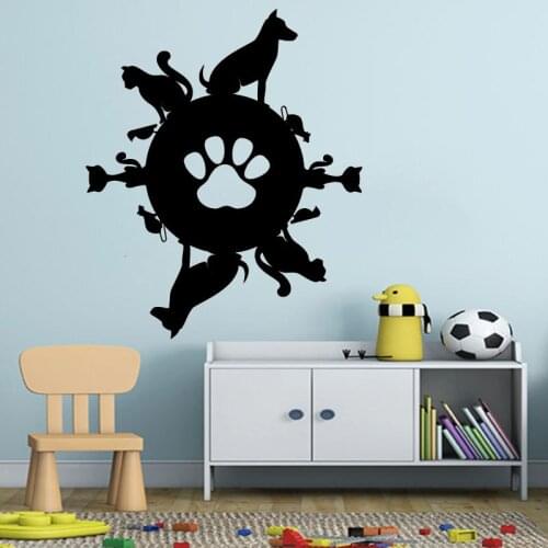 Decoration Cat Dog Birds Stickers For Boys Bedroom Decoration Pet Planet Wall Decal Vinyl Window Animal Sticker