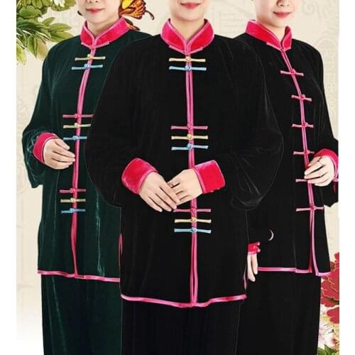 Unisex high quality warm pleuche martial arts clothing kung fu wushu training uniforms tai chi taiji suits Autumn&Winter