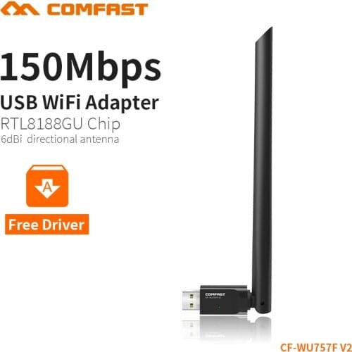 COMFAST Wifi Adapter 150Mbps High Gain 6dBi Usb Wifi Antenna 2.4G Laptop PC Receiver Free Driver For Windows XP 7 8 CF-WU757F-V2