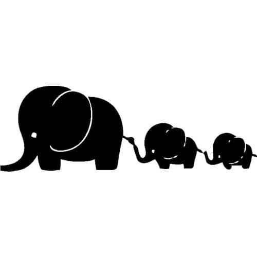 Vinyl Art Small Wall Sticker Toilet Switch Poster Mural Elephant Family Fashion Car Sticker Car Accessories Decor LX77