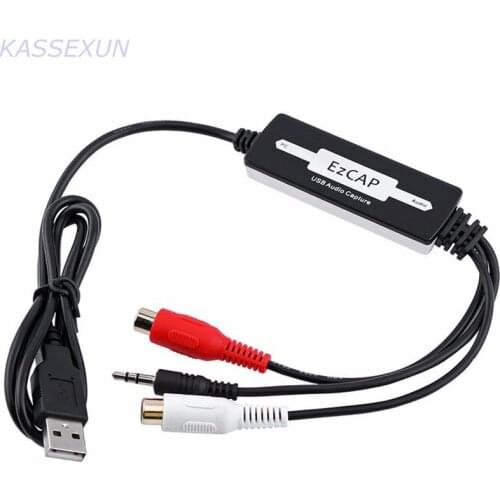 3.5mm RCA RL To USB Audio Capture Turntable Vinyl LP Cassette to MP3 CD Recorder Free shipping