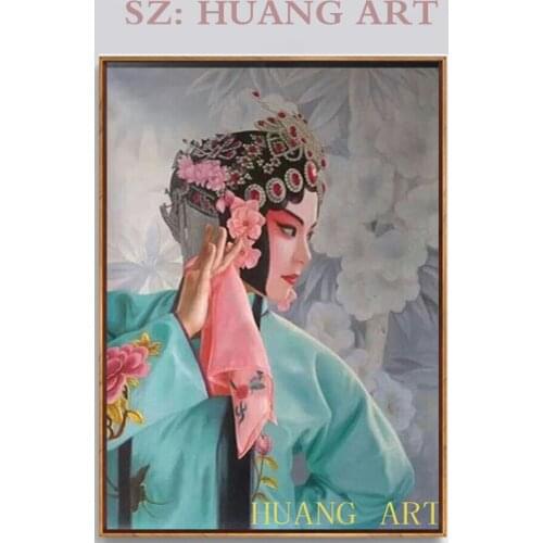 High quality of Chinese drama oil painting in the modern Peking Opera theater portrait oil painting decorated corridor porch
