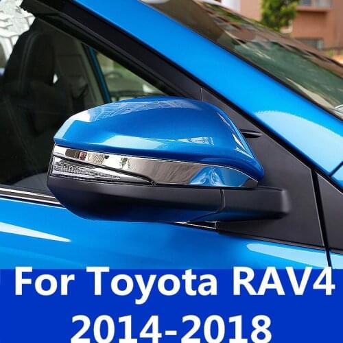High-quality stainless steel Rearview mirror trim Middle strip decoration car Accessories For Toyota RAV4 2014-2018