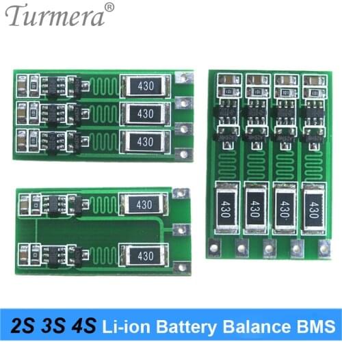 Turmera 2S 3S 4S Lithium Battery Charger Balance Circuit Board 100mA 300mA 3.6-4.2V Battery BMS Charging Balance for Screwdriver