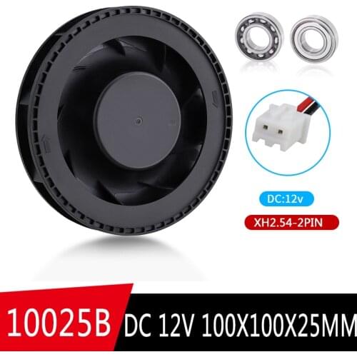 1pcs Gdstime 10025 100mmx25mm DC 12V car Air purifier centrifugal fan 100mm*25mm Brushless DC motor ball bearing Cooling Fan