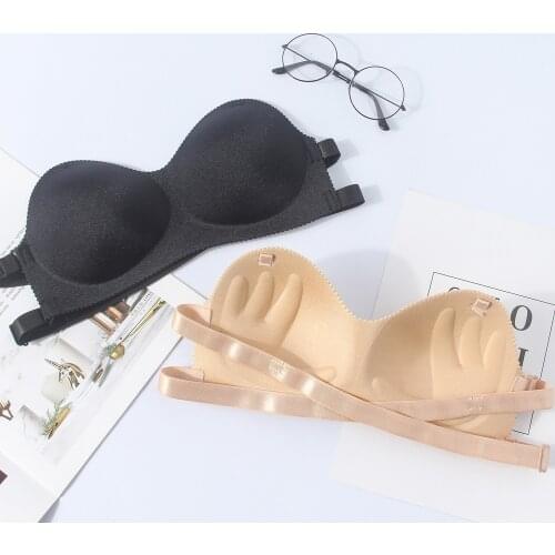 3D Sexy Lingerie Seamless Sport Bra U Type Backless Strapless Top Bra Push Up Bralette Brassiere Women Underwear zn02