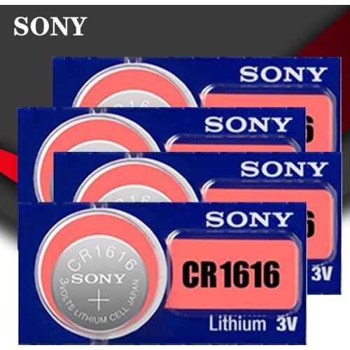 4pc Sony 100% Original CR1616 Button Cell Battery For Watch Car Remote Key cr 1616 ECR1616 GPCR1616 3v Lithium Battery