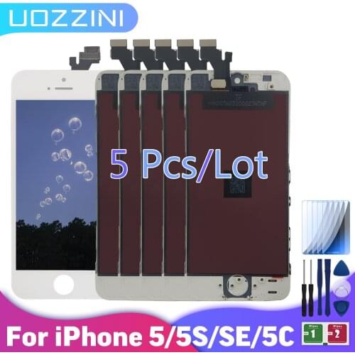 5pcs For iPhone 5 5C 5S SE AAA+++LCD Display For iPhone Touch Screen Replacement No Dead Pixel+Tempered Glass+Tools 100%Tested