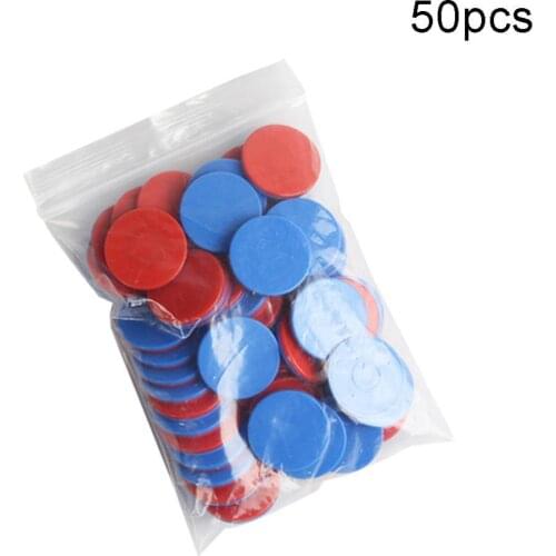50Pcs Kids Math Counters Dual Color Round Chips Counting Numbers Math Game Counters Teaching Aids
