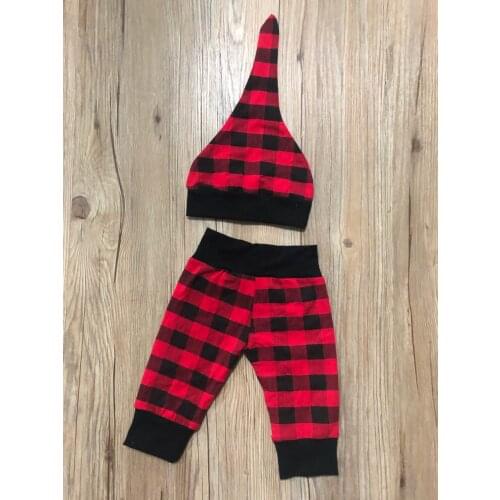 50pcs/ set Newborn Unisex Baby Red Plaid / Solid Purple Pants + hats Wholesale 0-6M