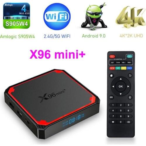 50pcs X96 MINI PLUS Android 9.0 TV Box Amlogic S905W4 2GB 16GB 2.4G 5G WiFi 4K Set Top Box Updated X96 MINI