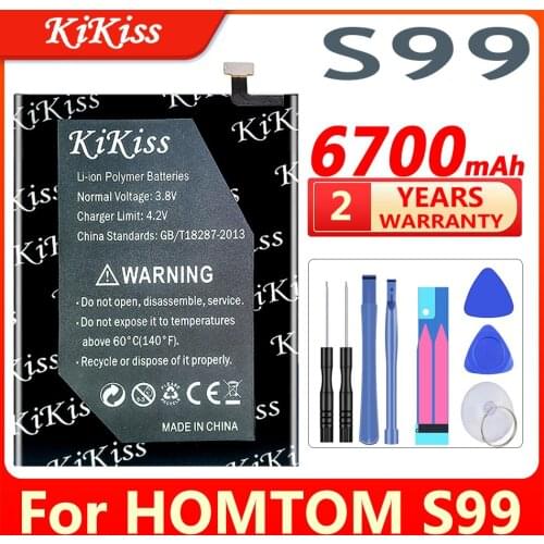 KiKiss 6700mAh Battery for HOMTOM S99 S 99 High Capacity Phone Batteries Batterie Bateria + Gift Tools