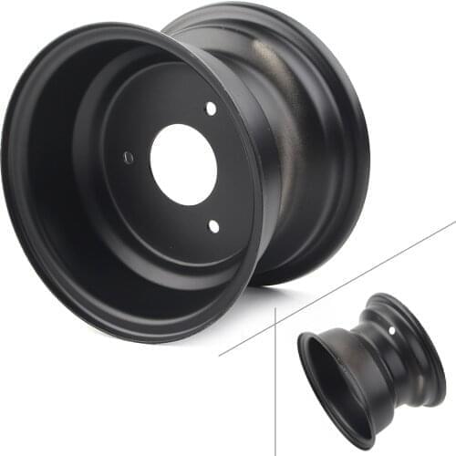 ATV 7 inch Rim (3 Holes) for Tire 16x8-7 Wheel Rim Hole Distance 78mm 3 Lug Black Steel