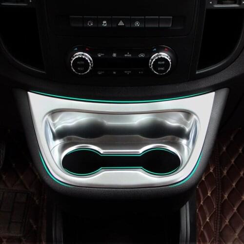 For Mercedes-Benz Vito W447 2014-2019 accessories ABS Matte Interior Front Water Cup Holder Cover Trim Car Styling