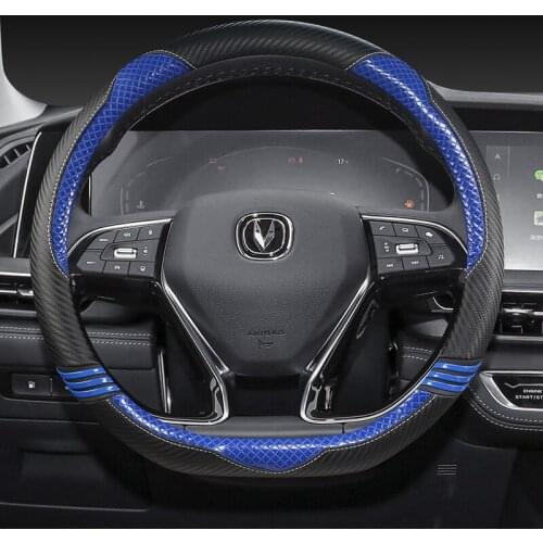 For Changan CS95 CS85 CS75 CS55 CS35 CS15 EADO CX70 Car Steering Wheel Cover Microfiber Leather + Carbon Fiber Auto Accessories