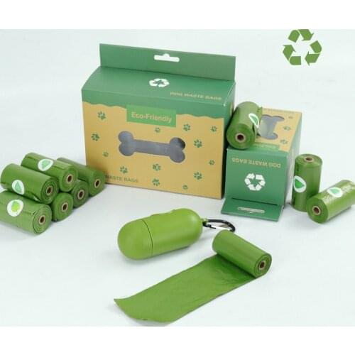 Biodegradable Dog Poop Bags Earth Friendly Dog Cat Accessories Gift Dispenser Easily Clean up Tool Thickening Pet Garbage Bag