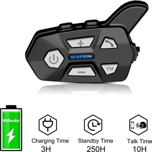 Motorcycle Bluetooth Intercom Helmet Intercom Up to 2 Riders 1000M Wireless Waterproof Interphone Headsets