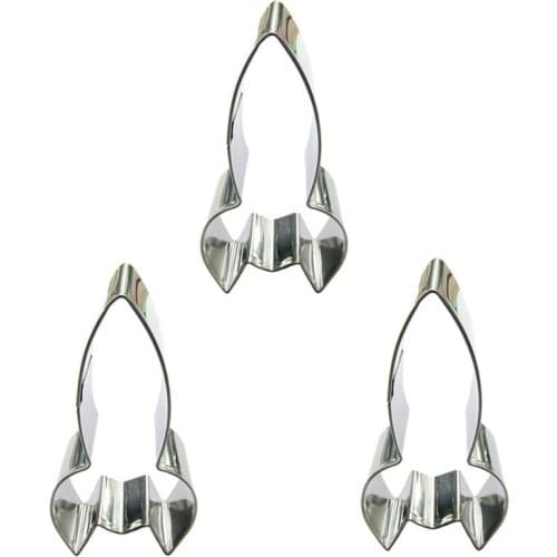 Space Rocket shape 3 pieces biscuits cutting molds, baking tools, cake decorating soft candy tools