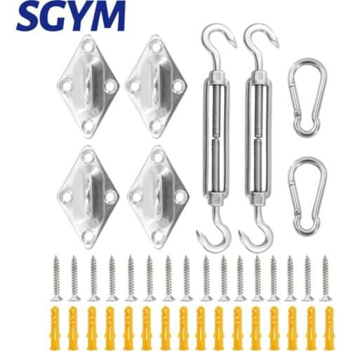 Sun Shade Sail Stainless Steel Hardware Installation Kit Canvas Cap Tent Boat Marine Silver Snap Fastener Sockets