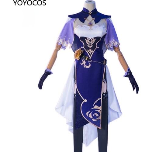 YOYOCOS Genshin Impact Lisa Cosplay Costumes Magician Sexy Woman Dress Librarian Halloween Bruxa De Roxo Rosa Cosplay Party Set