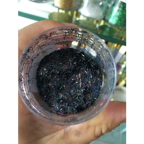 Laser Black Color holographic Stripe Glitter for nail polish making tatto art decoration Wholesale DIY dust